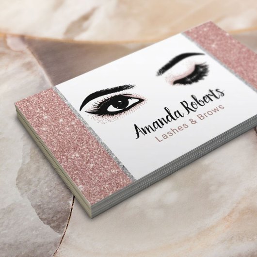 ラッシュメイクアップアーティストウィンクアイ美しいバラ金ゴールド 名刺