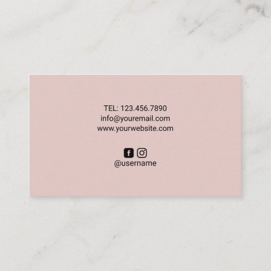 ラッシュメイクアップアーティストウィンクアイ赤面ピンクサロン 名刺 (裏面)