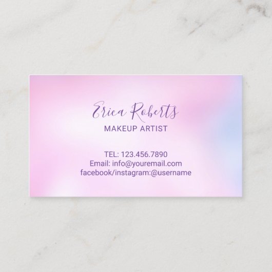 ラッシュメイクアップアーティストウォーターカラーピンクサロンロイヤリティ ロイヤリティカード (裏面)