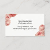 ラッシュメイクアップアーティストエレガントフローラ美しいサロン 名刺 (裏面)