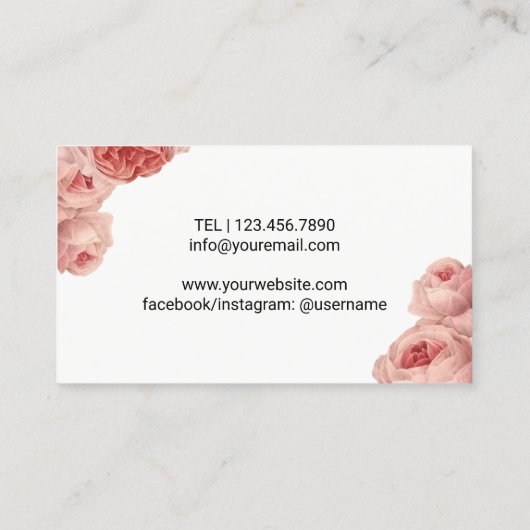 ラッシュメイクアップアーティストエレガントフローラ美しいサロン 名刺 (裏面)