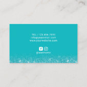 ラッシュメイクアップアーティストグラムグリッターまつ毛ティール（緑がかった色） 名刺 (裏面)