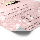 ラッシュメイクアップアーティストグリッター美しいサロンピンク ポスター (角)