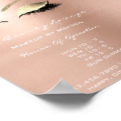 ラッシュメイクアップアーティストグリッター美しいサロン金ゴールド ポスター (角)