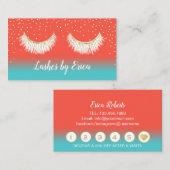 ラッシュメイクアップアーティストコーラル&ティール(緑がかった色)ロイヤリティ ロイヤリティカード (正面/裏面)