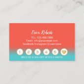 ラッシュメイクアップアーティストコーラル&ティール(緑がかった色)ロイヤリティ ロイヤリティカード (裏面)