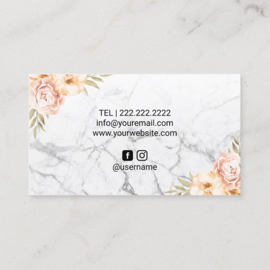 ラッシュメイクアップアーティストサロンヴィンテージフローラ大理石 名刺 (裏面)