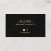 ラッシュメイクアップアーティストシック金ゴールドまつ毛エクステンション 名刺 (裏面)