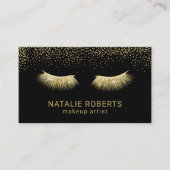 ラッシュメイクアップアーティストシック金ゴールドまつ毛エクステンション 名刺 (正面)
