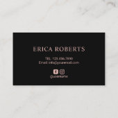 ラッシュメイクアップアーティストジオメトリックバラ金ゴールドまつ毛 名刺 (裏面)