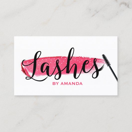 ラッシュメイクアップアーティストスタイリッシュスクリプト美しいサロン 名刺 (正面)