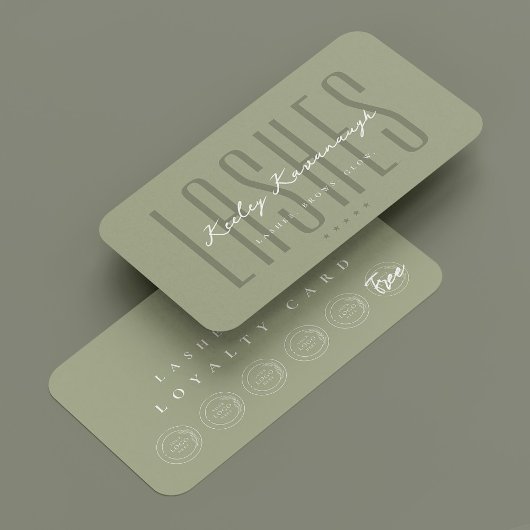 ラッシュメイクアップアーティストセージのロゴパンチロイヤリティカード 名刺