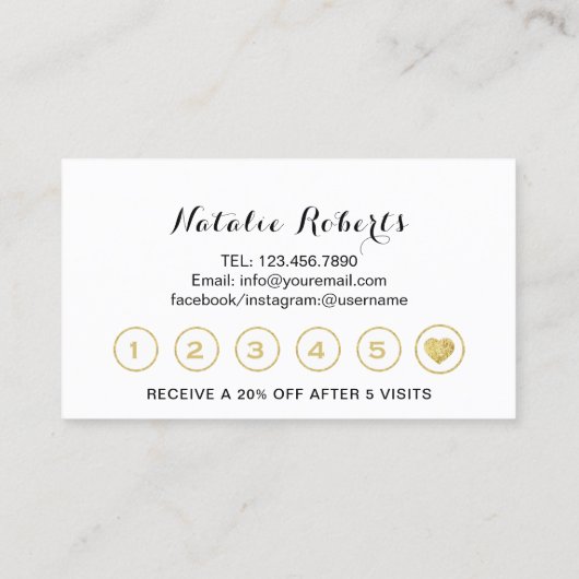 ラッシュメイクアップアーティストティール（緑がかった色）ブルーまつげサロン ロイヤリティカード (裏面)