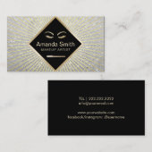 ラッシュメイクアップアーティストトレンディーシルバーグリッター 名刺 (正面/裏面)