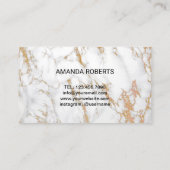 ラッシュメイクアップアーティストトレンディーホワイトマーブル 名刺 (裏面)