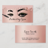 ラッシュメイクアップアーティストバラゴールドフォイル美しいサロン 名刺 (正面/裏面)