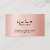 ラッシュメイクアップアーティストバラゴールドフォイル美しいサロン 名刺 (裏面)