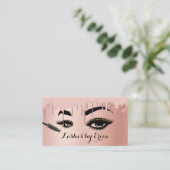 ラッシュメイクアップアーティストバラゴールドフォイル美しいサロン 名刺 (スタンド正面)