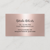 ラッシュメイクアップアーティストバラ金ゴールドまつ毛タイポグラフィ 名刺 (裏面)