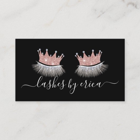 ラッシュメイクアップアーティストバラ金ゴールドクラウンアイラッシュサロン 名刺 (正面)