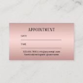 ラッシュメイクアップアーティストバラ金ゴールドサロンアポイントメント 予約カード (裏面)