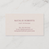 ラッシュメイクアップアーティストバラ金ゴールドタイポグラフィまつ毛 名刺 (裏面)