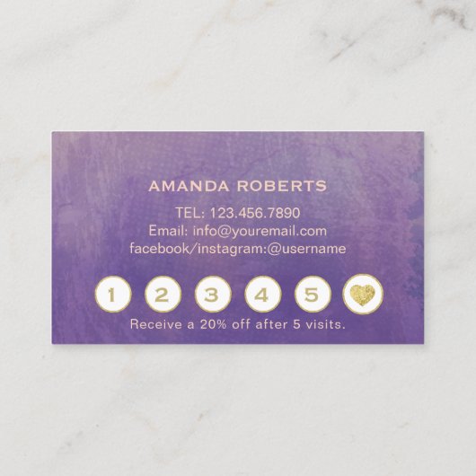 ラッシュメイクアップアーティストバラ金ゴールドパープルロイヤリティ ロイヤリティカード (裏面)