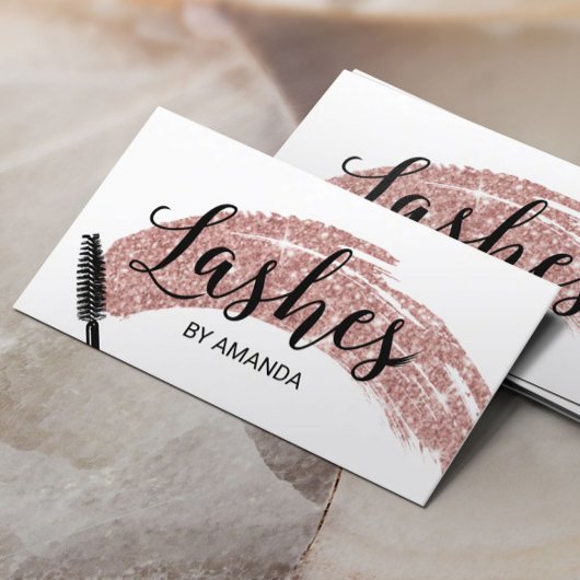 ラッシュメイクアップアーティストバラ金ゴールドブラシストローク 名刺