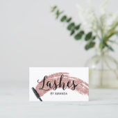 ラッシュメイクアップアーティストバラ金ゴールドブラシストローク 名刺 (スタンド正面)