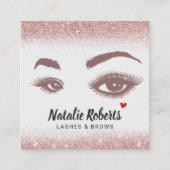 ラッシュメイクアップアーティストバラ金ゴールド紙吹雪サロン スクエア名刺 (正面)