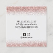 ラッシュメイクアップアーティストバラ金ゴールド紙吹雪サロン スクエア名刺 (裏面)