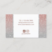 ラッシュメイクアップアーティストバラ金ゴールド&シルバーグリッター 名刺 (裏面)