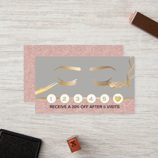 ラッシュメイクアップアーティストバラ金ゴールド&シルバーロイヤリティ ロイヤリティカード (正面/裏面インサイチュ)