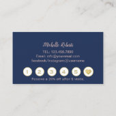 ラッシュメイクアップアーティストバラ金ゴールド&ネイビーロイヤリティ ロイヤリティカード (裏面)