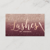 ラッシュメイクアップアーティストバラ金ゴールド&ブルゴーニュグラデーション 名刺 (正面)