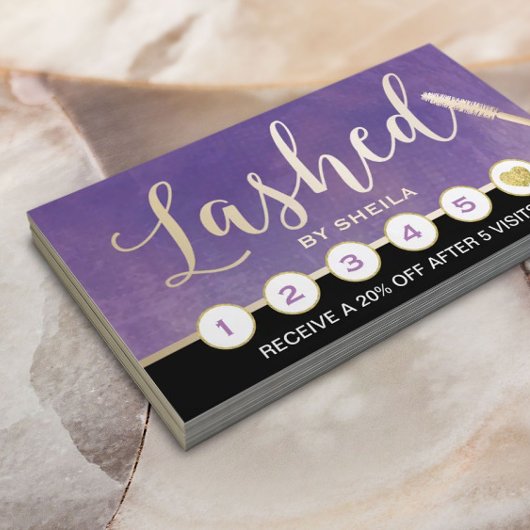 ラッシュメイクアップアーティストパープルエレガントロイヤリティパンチ ロイヤリティカード