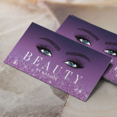 ラッシュメイクアップアーティストパープルグリッター美しいサロンB 名刺