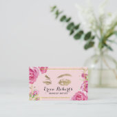 ラッシュメイクアップアーティストピエレガントンクフローラサロン 名刺 (スタンド正面)