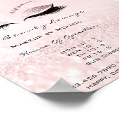 ラッシュメイクアップアーティストピンク美しいサロングリッター ポスター (角)