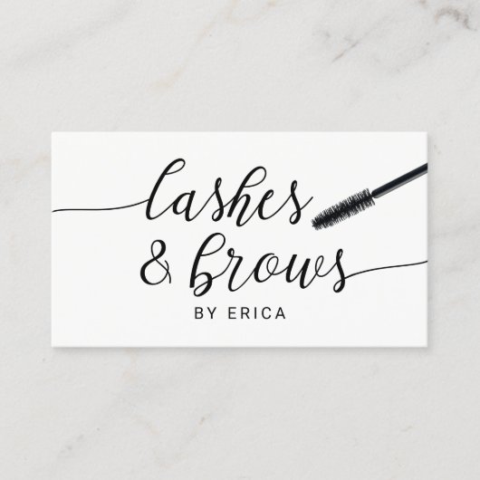 ラッシュメイクアップアーティストミニマルタイポグラフィサロン 名刺 (正面)