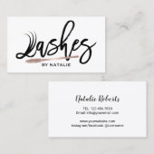 ラッシュメイクアップアーティストモダンまつ毛タイポグラフィ 名刺 (正面/裏面)