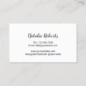 ラッシュメイクアップアーティストモダンまつ毛タイポグラフィ 名刺 (裏面)