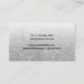 ラッシュメイクアップアーティストモダンシルバーグリッター 名刺 (裏面)