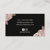 ラッシュメイクアップアーティストモダンバラ金ゴールドフローラサロン 名刺 (裏面)