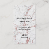 ラッシュメイクアップアーティストモダンバラ金ゴールド大理石サロン 名刺 (裏面)