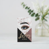 ラッシュメイクアップアーティストモダンバラ金ゴールド大理石サロン 名刺 (スタンド正面)