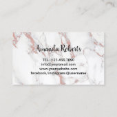 ラッシュメイクアップアーティストモダンバラ金ゴールド大理石 名刺 (裏面)