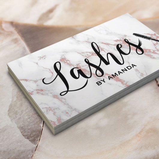 ラッシュメイクアップアーティストモダンバラ金ゴールド大理石 名刺