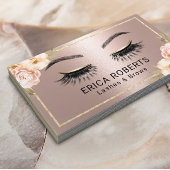 ラッシュメイクアップアーティストモダンフローラバラ金ゴールドサロン 名刺