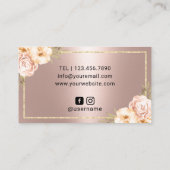 ラッシュメイクアップアーティストモダンフローラバラ金ゴールドサロン 名刺 (裏面)